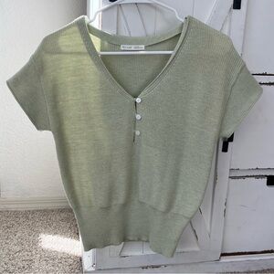 Light Sage Green Knit Top by BE COOL